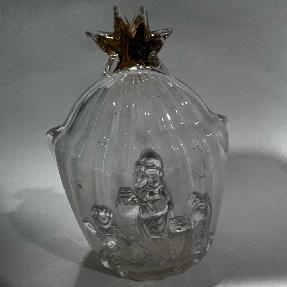 Glass Nativity Scene Candle Holder by Mishka
